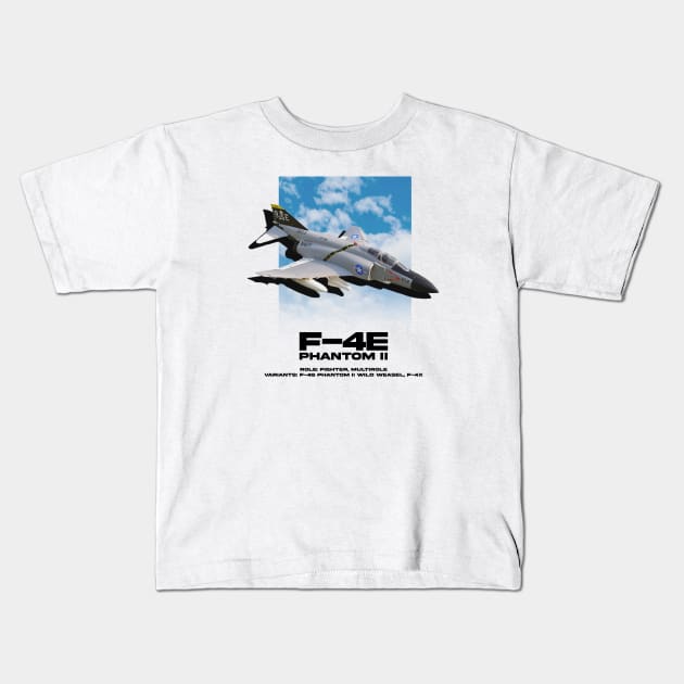 F-4E Phantom II Fighter Kids T-Shirt by Distant War